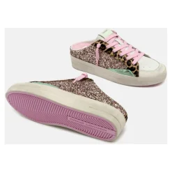 Sneaker Multicolor à Paillettes avec Détails Léopard