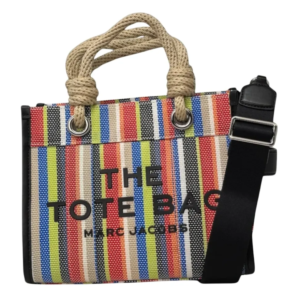 Stripe Mesh Small Tote Bag
