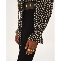 Tie-front Ruffled Blouse