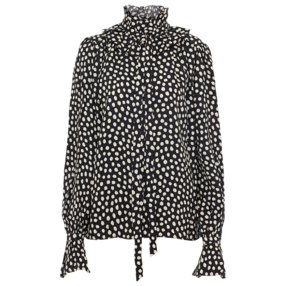 Tie-front Ruffled Blouse