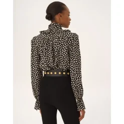 Tie-front Ruffled Blouse