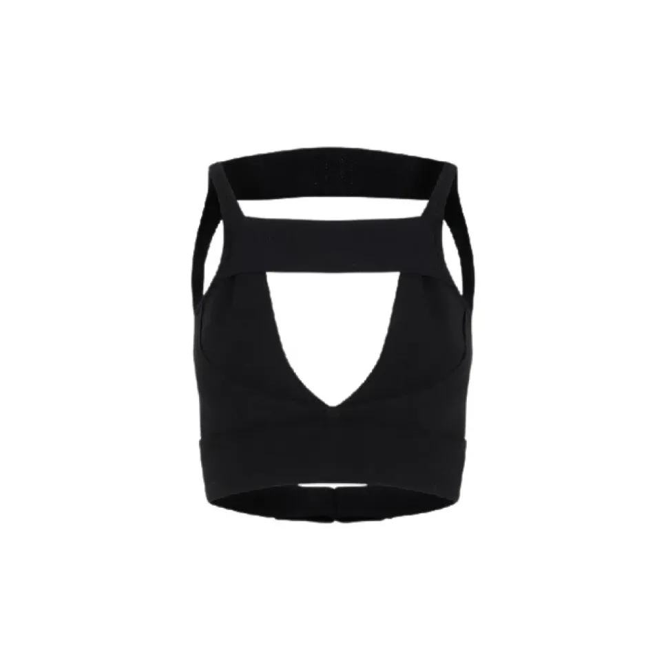 Top en maille à découpes