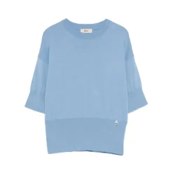 Top en maille à manches courtes
