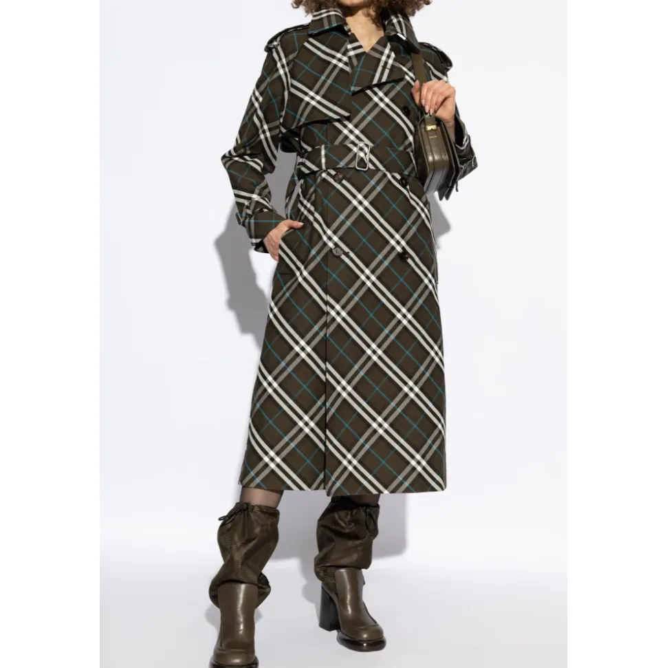 Trench-coat à motif à carreaux