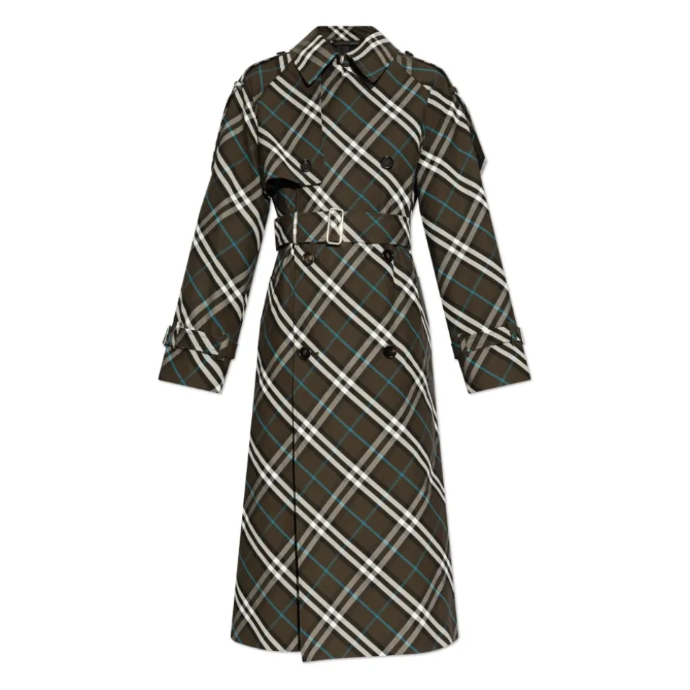 Trench-coat à motif à carreaux
