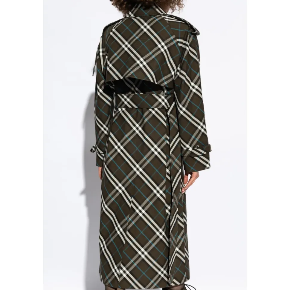 Trench-coat à motif à carreaux