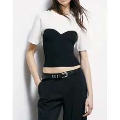 T-shirt avec Bustier Tricoté