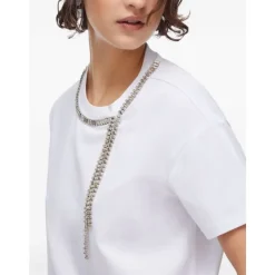 T-Shirt avec Perles et Strass