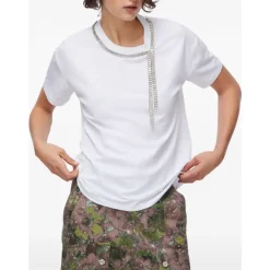 T-Shirt avec Perles et Strass