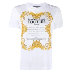 T-shirt Blanc en Coton avec Imprimé sur le Devant