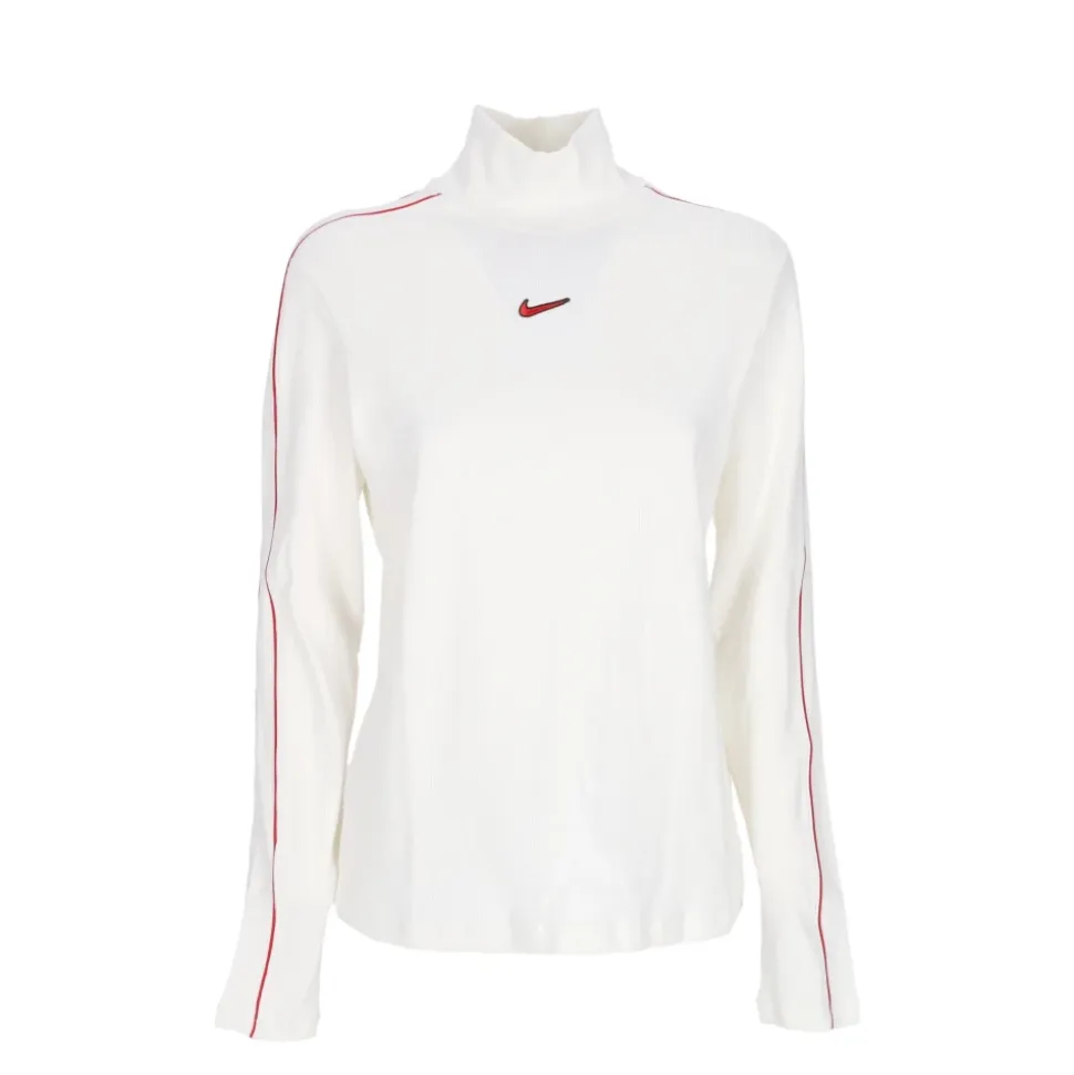 T-shirt à col haut à manches longues Rouge
