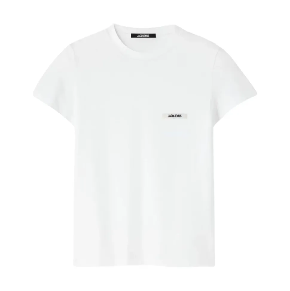 T-Shirt en Coton Blanc Gros Grain