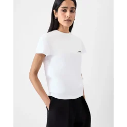 T-Shirt en Coton Blanc Gros Grain