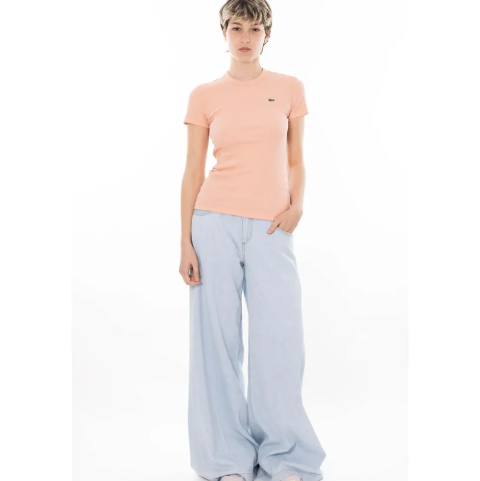 T-shirt en coton côtelé coupe slim