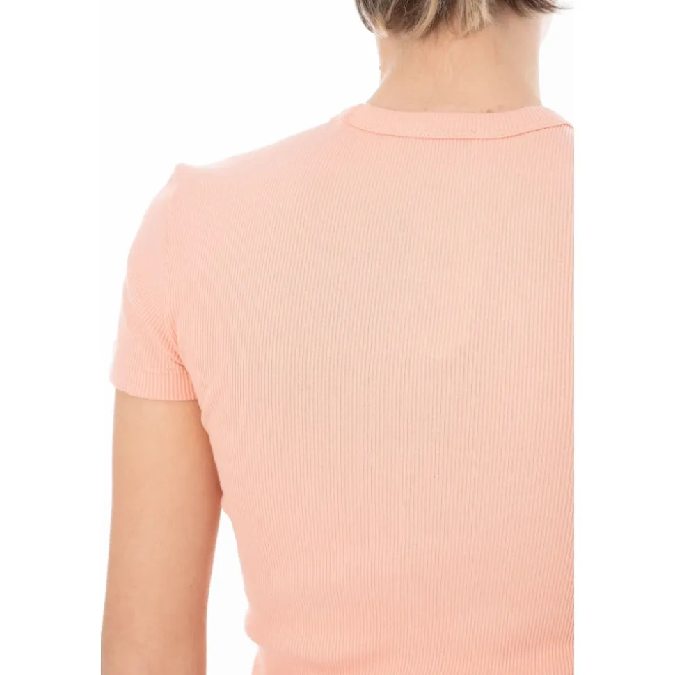 T-shirt en coton côtelé coupe slim
