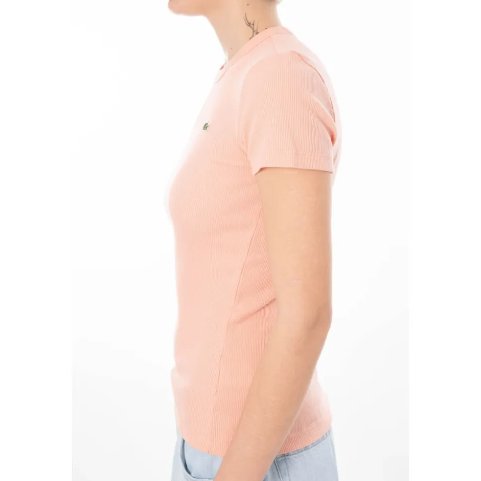 T-shirt en coton côtelé coupe slim