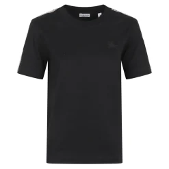 T-shirt à logo brodé et bordure à carreaux