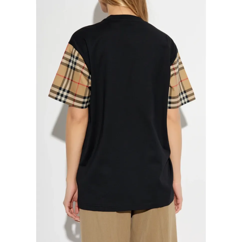 T-shirt à manches à carreaux vintage