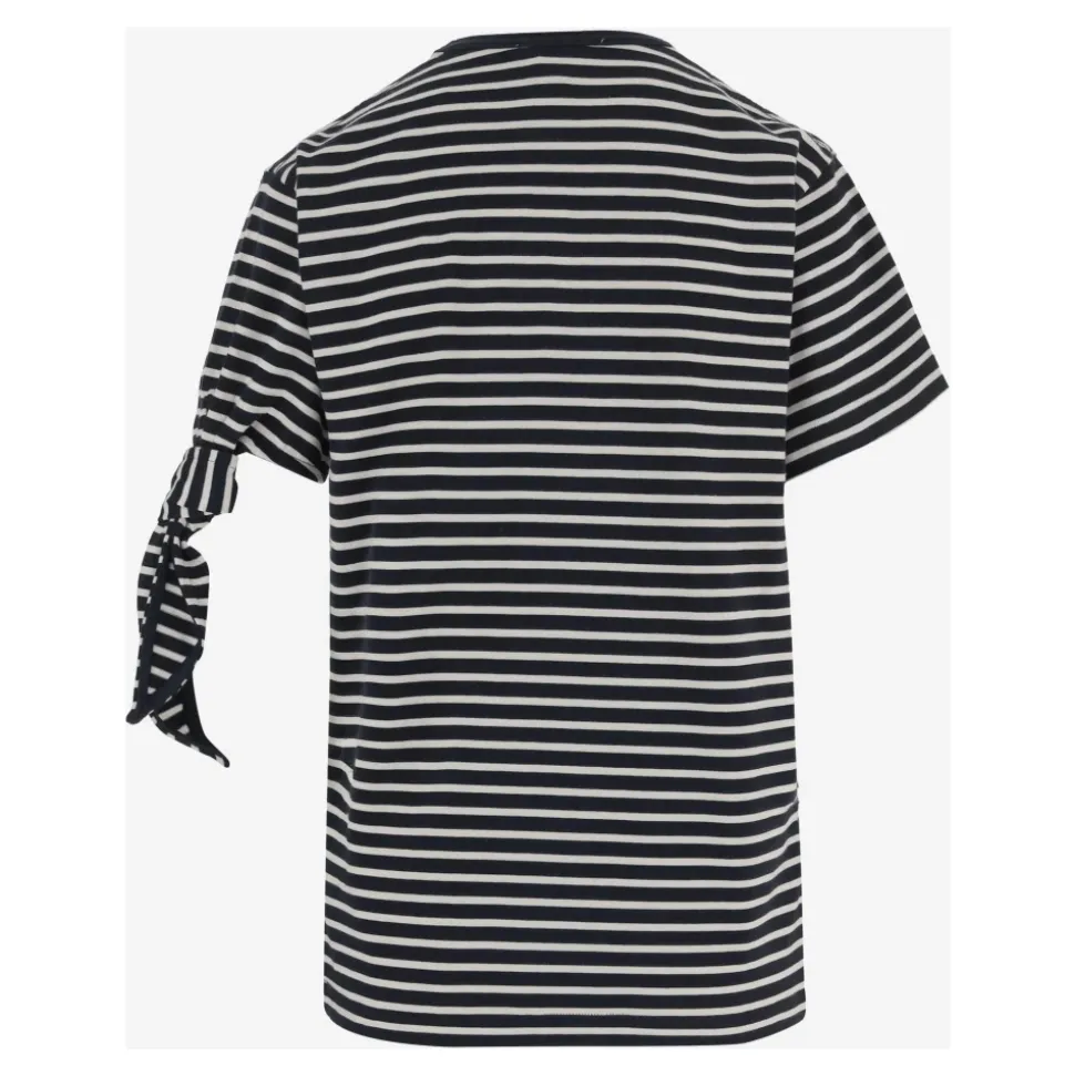 T-shirt à Manches Nouées à Rayures