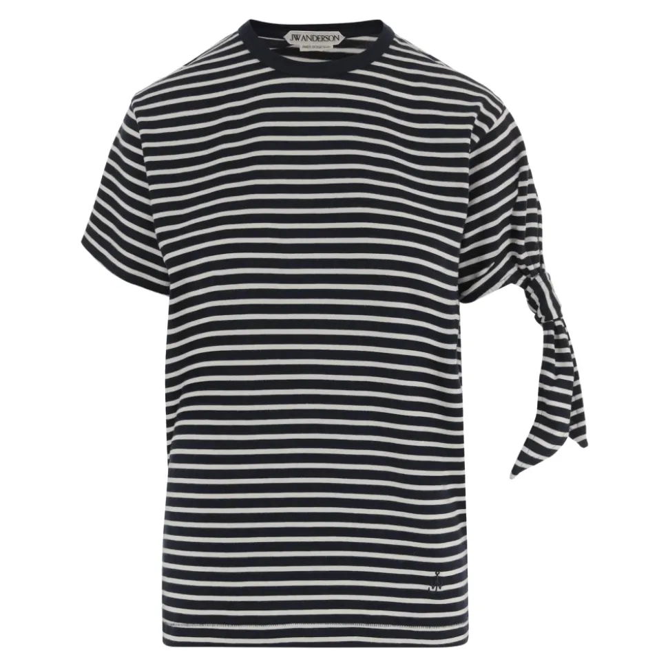 T-shirt à Manches Nouées à Rayures