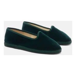 Valentina Slippers en Velours Vert