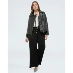 Veste Biker avec Détails Rayés