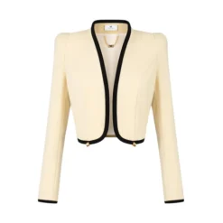 Veste Légère en Crêpe avec Passepoil 3D
