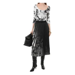 Watercolour Couture Pleated Midi Skirt