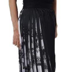 Watercolour Couture Pleated Midi Skirt